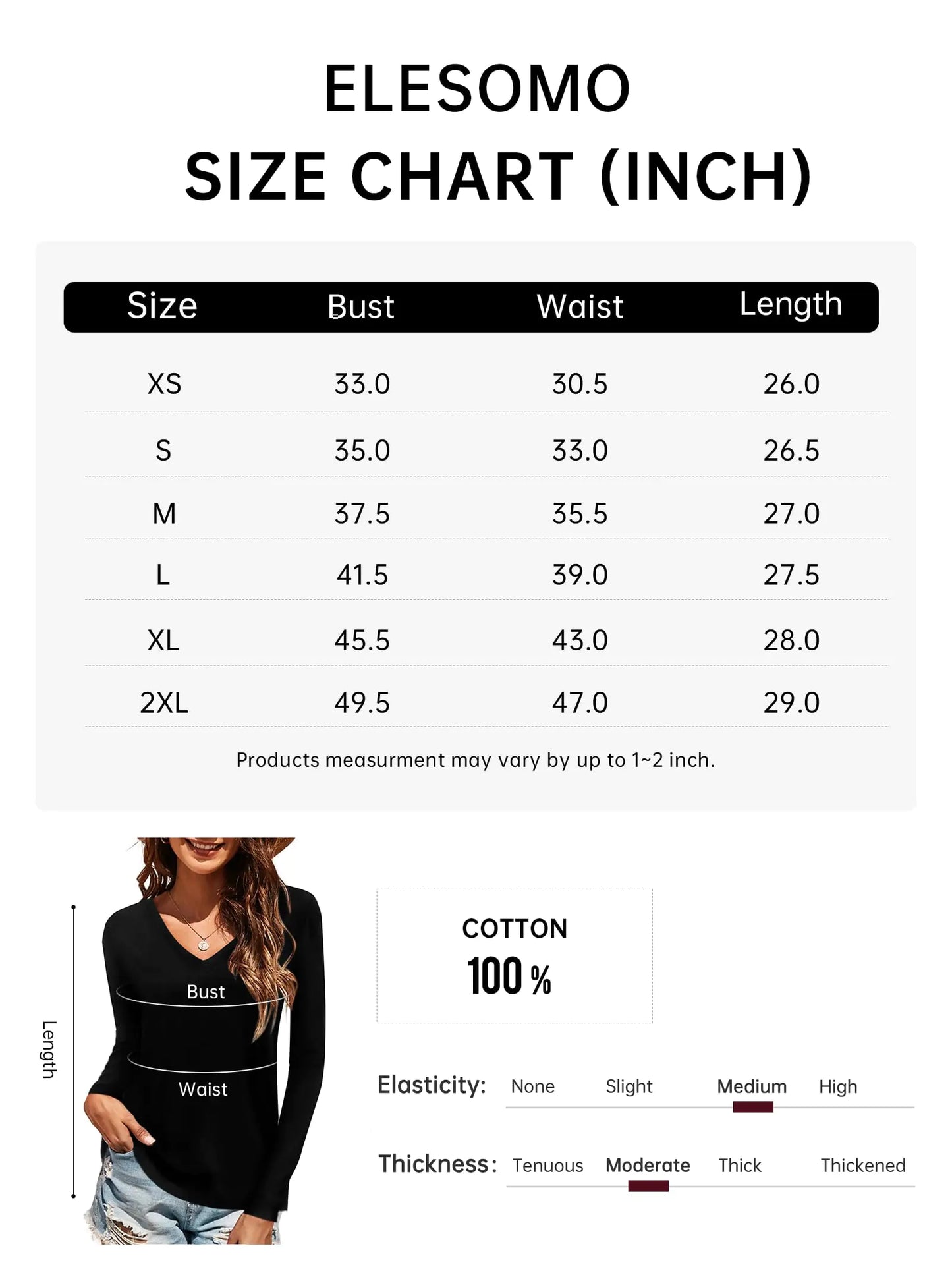 Elesomo Women Shirts V Neck Short/Long Sleeve Cotton Tops T-Shirt Basic Tees Large A:purple