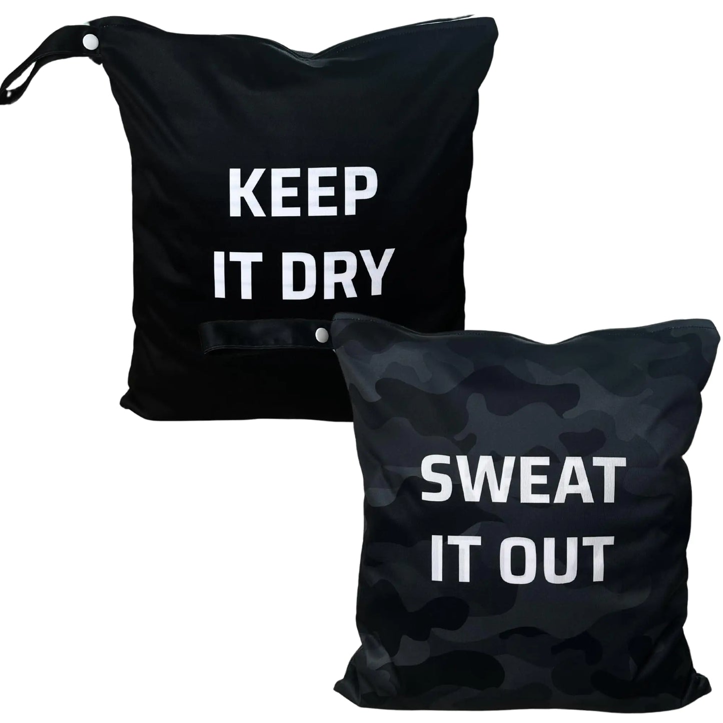2-Pack Premium Wet Bags for Sports – Waterproof & Watertight Leak-Proof Odor-Proof Machine Washable for Sweaty Clothes Gym Clothes Wet Swimsuits – Ideal for Sports Hot Yoga Pool and Travel