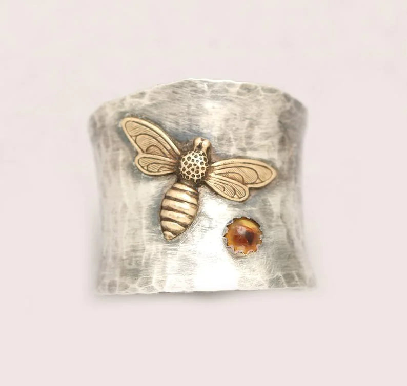 Gold Carved Dragonfly Ring