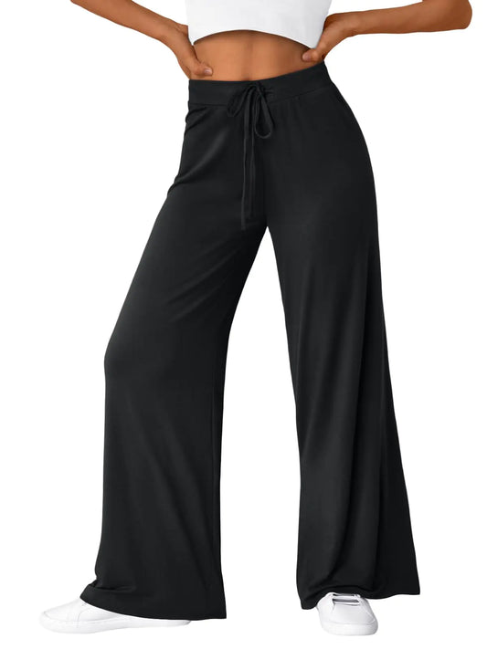 Trendy Queen Wide Leg Pants Woman Casual Yoga Pants Baggy Lounge Sweatpants Preppy Y2k Clothes Fall Fashion 2024 Black M